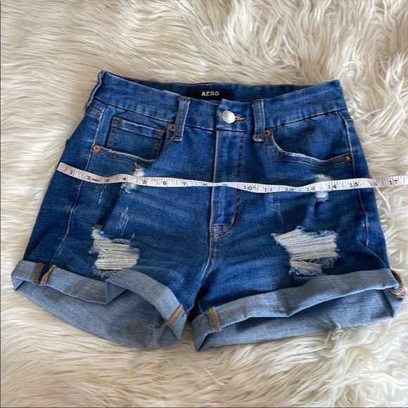 Aero bundle lot set of two Jean short shorts light and medium Wash high waisted - Picture 11 of 16